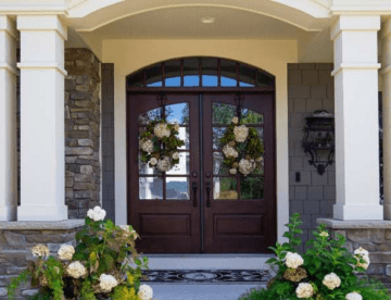 Front door of house