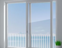 Sliding doors leading to balcony