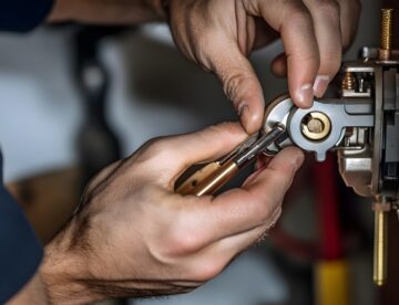 residential locksmith fixing door lock